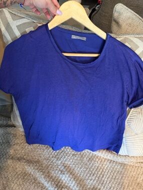 Zara Women’s Short Sleeve Top - purple Blue (satin back)